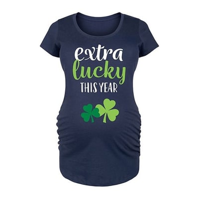 Kohl's Maternity Extra Lucky This Year Shamrocks Graphic Tee