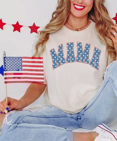 Bump City The Mama Stars and Stripes 4th of July Shirt