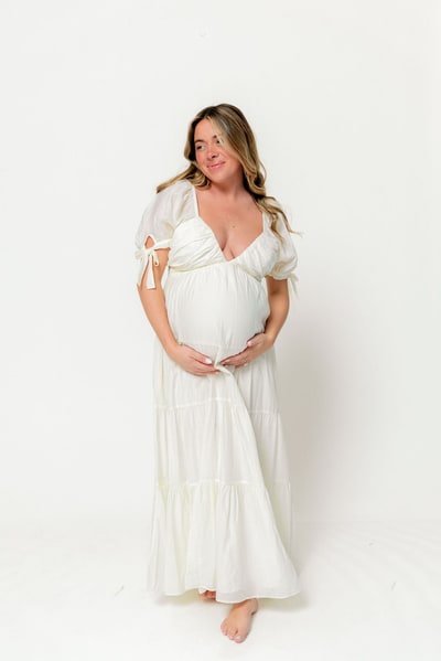 Worth Collective Grayson Maxi Dress in Cream - Bump Friendly & Inclusive Sizing