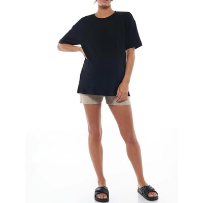 Target Women's Side Zip Nursing Top Maternity Shirt for Breastfeeding Short Sleeve Round Neck T-Shirt Black XL