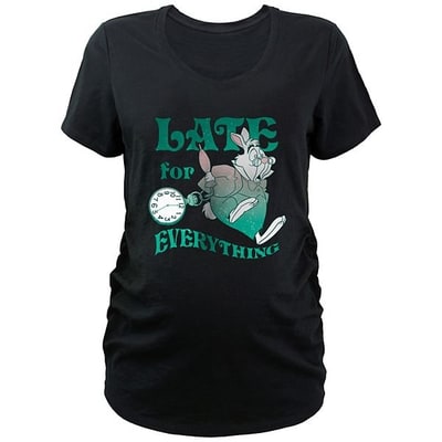 Kohl's Disney's Alice In Wonderland White Rabbit Late For Everything Maternity V-Neck Graphic Tee