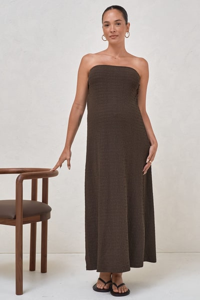 Bae the Label Mood  Shift Strapless Dress - Chocolate