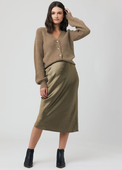Ingrid & Isabel Ripe Maternity Lexie Satin Maternity Midi Skirt