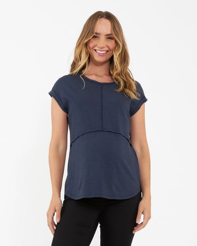 Ripe Maternity Richie Nursing Tee Indigo