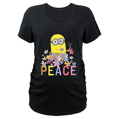 Kohl's Maternity Despicable Me Minion Peace And Flowers Graphic Tee