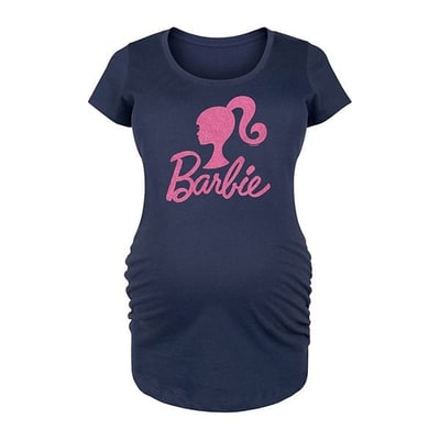 Kohl's Maternity Barbie® Logo Pink Glitter Graphic Tee