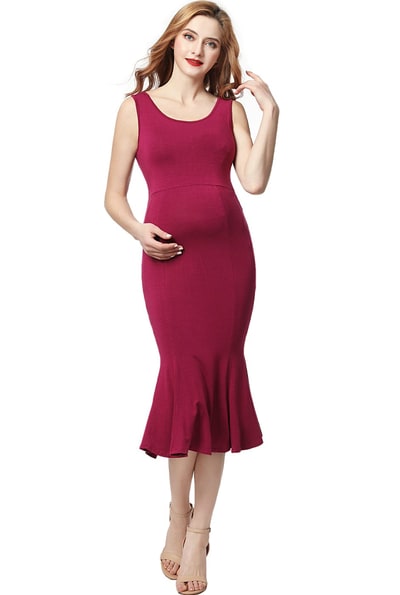 Kimi + Kai Kimi + Kai Maternity "Bria" Mermaid Midi Dress