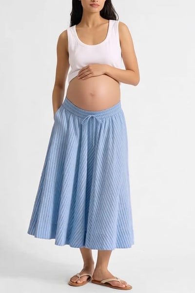 For The Creators Blue Stripe Skirt