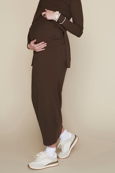 Apparalel Sapphire Maternity Skirt in Rustic Brown