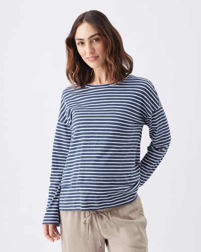 Ingrid+Isabel Ripe Maternity Claudette Long Sleeve Striped Nursing Top