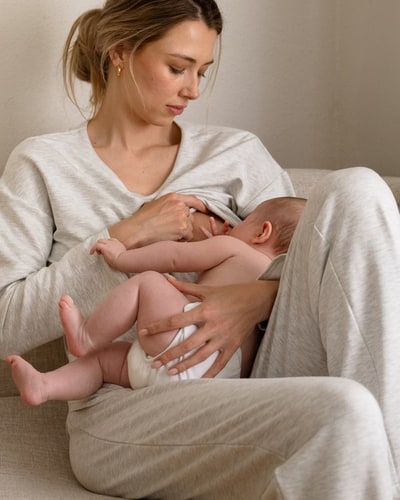 Ripe Maternity Super Soft Nursing Top Silver Marle