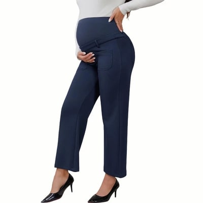 Target INSPIRE CHIC Women's Work Maternity Pants Business Stretchy Over the Belly Formal Pregnancy Trousers with Pockets Large Blue