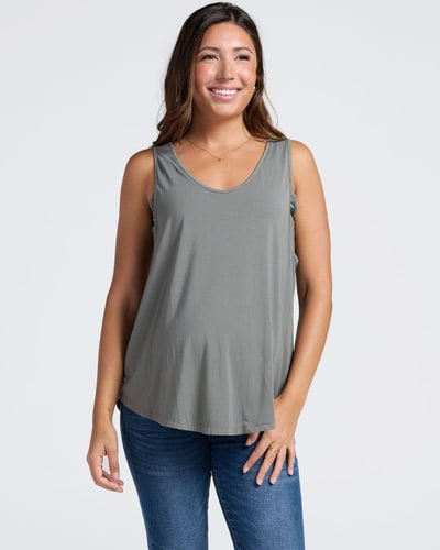 Angel Maternity Maternity Swing Tank with Nursing Access in Grey