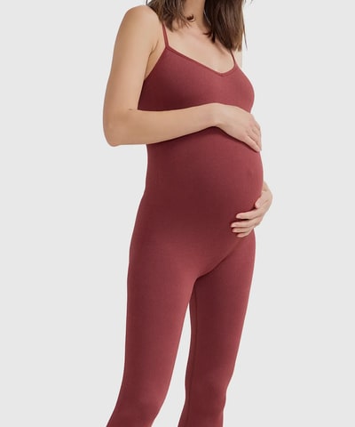 Bump City HATCH: The Body Ribbed Unitard (Cinnamon)