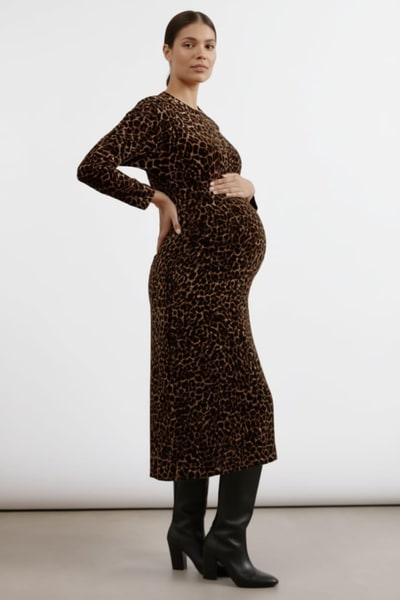 For The Creators Animal Velvet Midi Dress