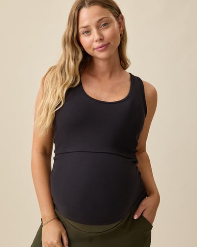 Kindred Bravely Ribbed Bamboo Scoop Neck Nursing Tank