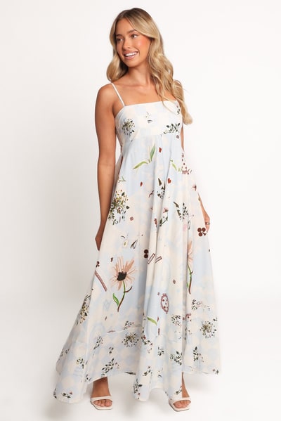 Petal & Pup Emmeline Maxi Dress - Blue Floral