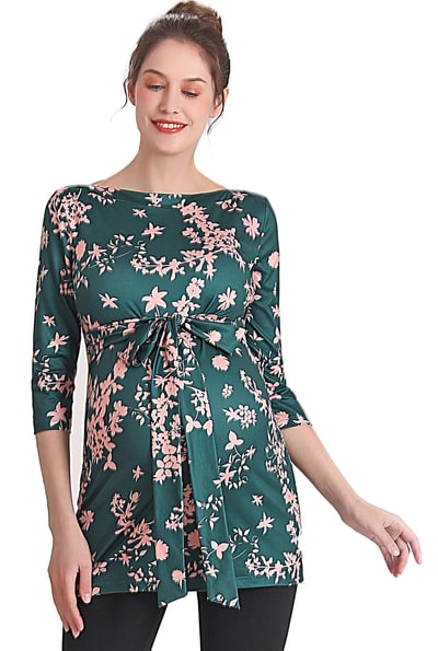 Kimi + Kai Kimi + Kai Maternity "Aaira" Boat Neck Top