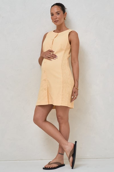 Bae the Label All Angles Button Front Dress - Lemon