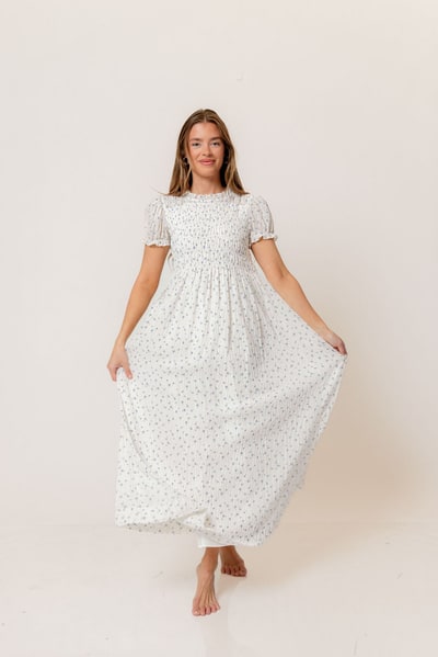 Worth Collective Hearthstone Maxi Dress in Off-White - Bump Friendly