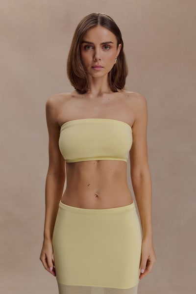 MESHKI Tanyel Knit Bandeau Top - Lemon