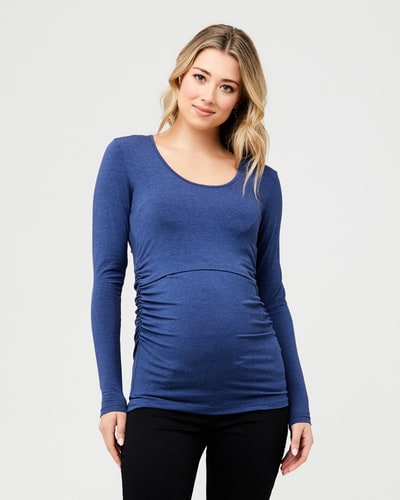 Ripe Maternity Organic Nursing Top Denim Marle
