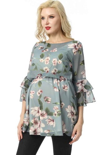 Kimi + Kai Kimi + Kai Maternity "Audrey" Nursing Floral Print Blouse