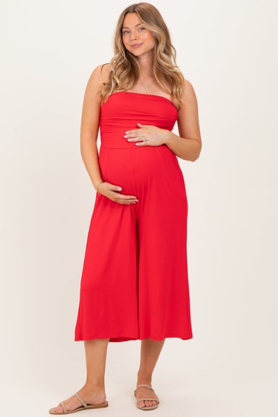 PinkBlush Ruby Double Layered Strapless Tube Top Maternity Jumpsuit