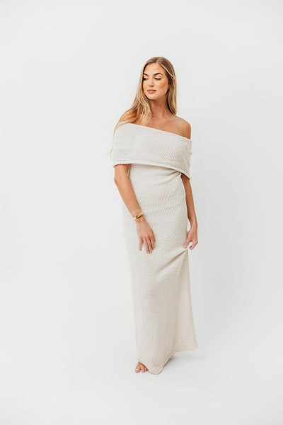 Worth Collective Brit Maxi Dress in Cream - Bump Friendly