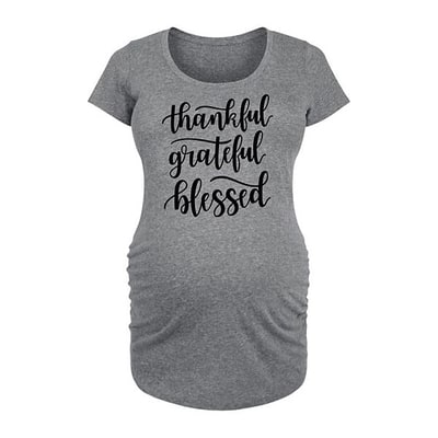 Kohl's Maternity "Thankful Grateful Blessed" Graphic Tee