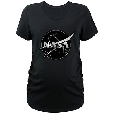 Kohl's Maternity NASA Black And White Stamp Graphic Tee