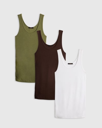 Quince Maternity Bamboo Rib Scoop Neck Tank 3 Pack Bundle
