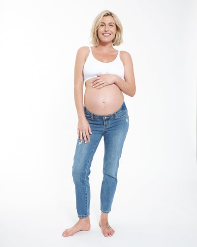 Ripe Maternity Dylan Distressed Jean Blue