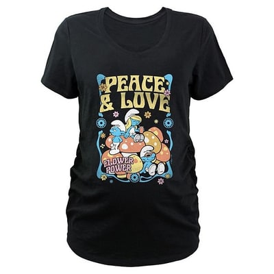Kohl's Maternity Smurfs Peace And Love Flower Power Graphic Tee
