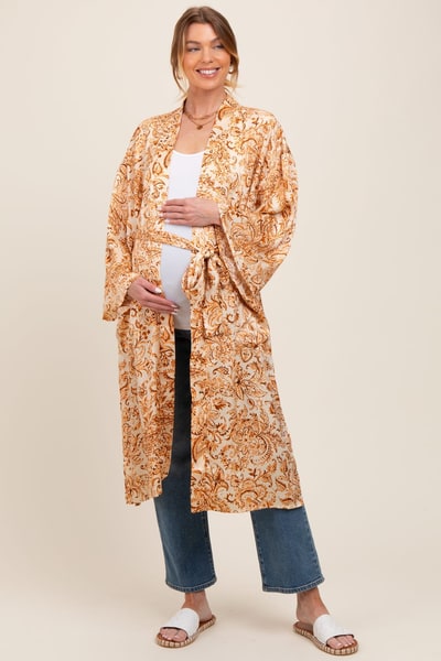 PinkBlush Rust Damask 3/4 Sleeve Maternity Cover Up