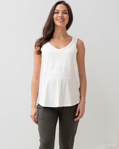 Angel Maternity Maternity Swing Tank with Nursing Access in White