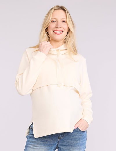 Motherhood Maternity Funnel Neck Nursing Sweatshirt