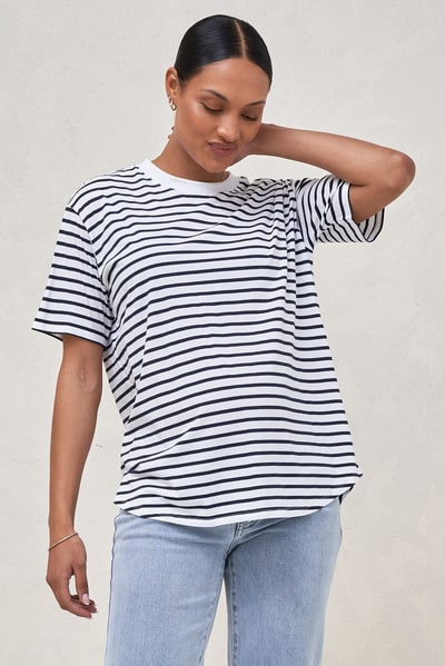 Bae the Label Into It Crew Tee -Stripe