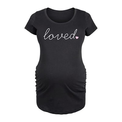 Kohl's Maternity Script Loved With Heart Graphic Tee