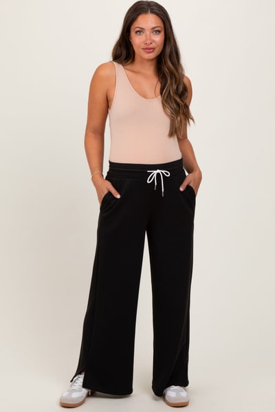 PinkBlush Black Drawstring Maternity Lounge Pants