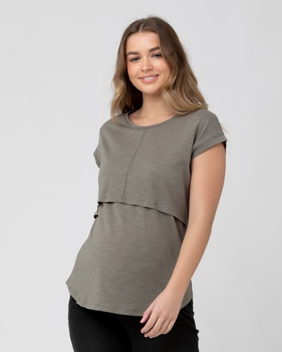 Ripe Maternity Richie Nursing Tee Moss