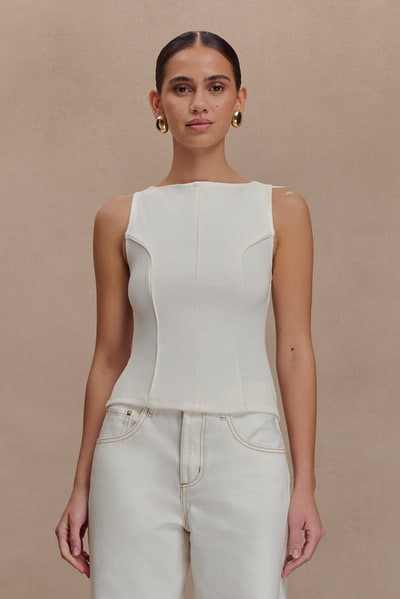 MESHKI Coraline Panelled Sleeveless Top