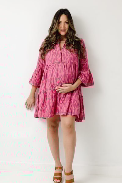 For The Creators Julia Cotton Dress Raspberry