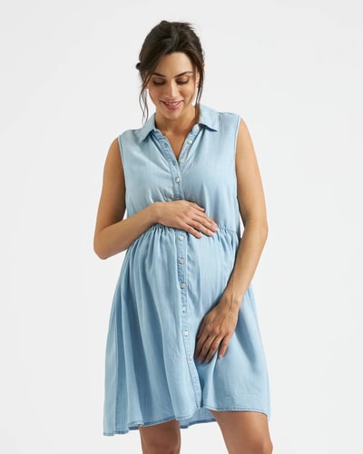 Special Addition Bec Chambray Dress Clean Fade