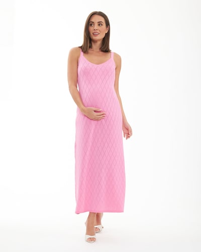 Ripe Maternity Skyla Pointelle Knit Dress  Bubble Gum