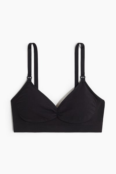 H&M MAMA Seamless Padded Cotton-Blend Nursing Bra