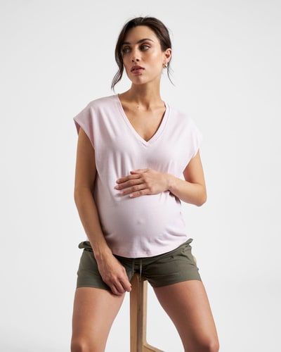 Ripe Maternity Marly Zip Nursing Tee Peony