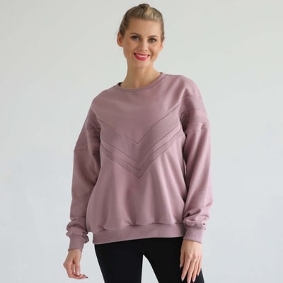 Milk & Baby Isabella Oversized Nursing & Pregnancy Sweatshirt | Lavender Smoke