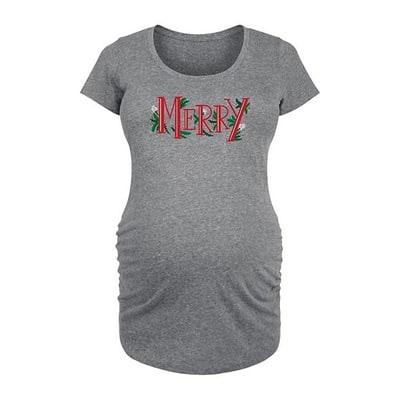 Kohl's Maternity Merry With Garland Graphic Tee