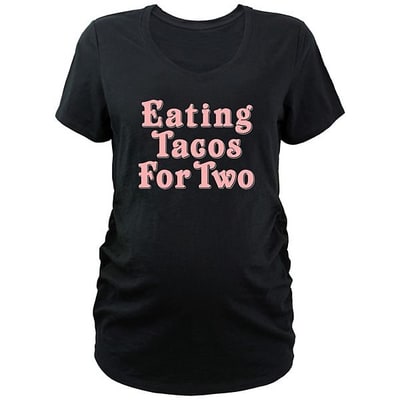 Kohl's Maternity Eating Tacos For Two V-Neck Tee